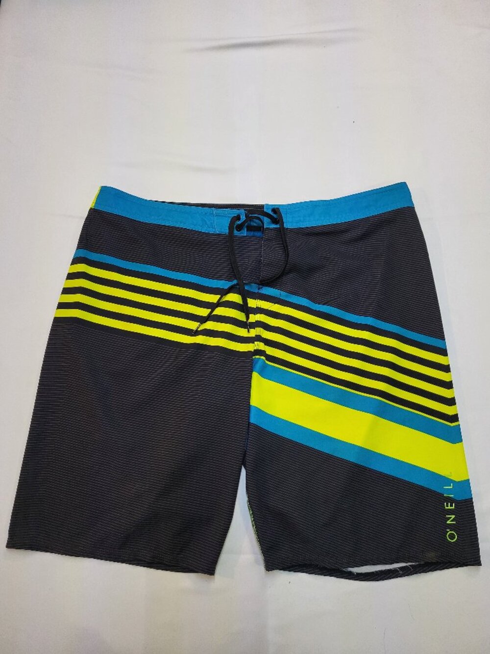 O'Neill Hyperfreak Boardshorts Men's Size 38 Black Blue Yellow Swim Shorts